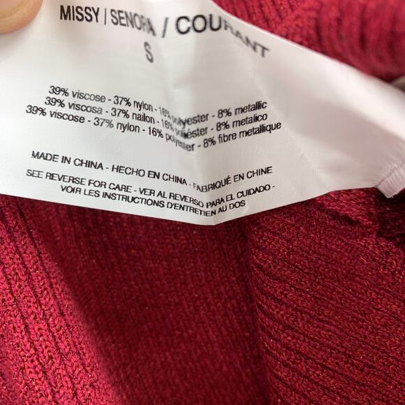 Sofia Vergara Women's Size Small Cold Shoulder Sweater Wine Red NWT - Picture 7 of 7